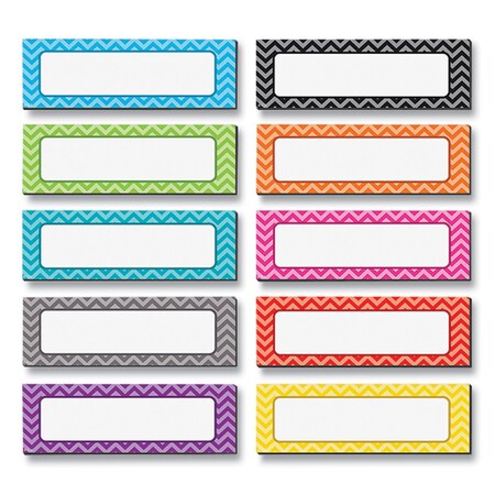 Teacher Created Resources Chevron Labels Magnetic Accents, 10 Assorted Colors, 4.75in. x 1.5in., 20PK TCR77204